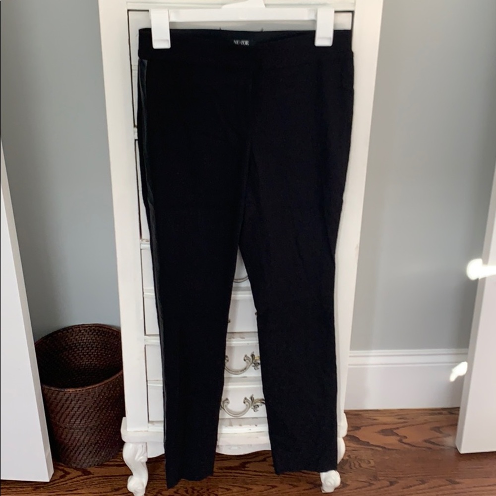 NWT NIC AND ZOE textured leggings w/leather detail